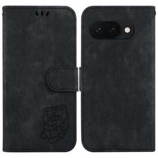 For Google Pixel 9a Little Tiger Embossed Leather Phone Case(Black)