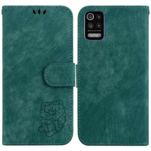 For LG K52 / K62 / Q52 Little Tiger Embossed Leather Phone Case(Green)