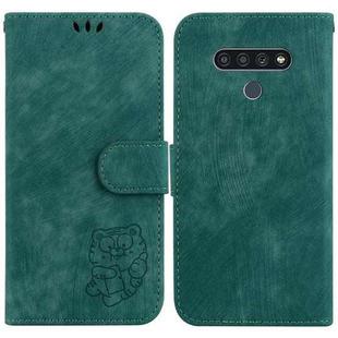 For LG Stylo 6 / K71 Little Tiger Embossed Leather Phone Case(Green)