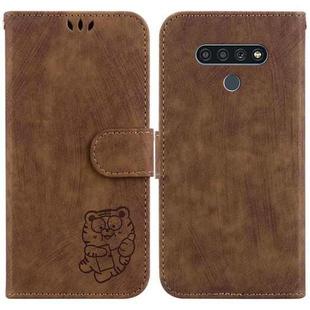 For LG Stylo 6 / K71 Little Tiger Embossed Leather Phone Case(Brown)