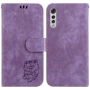 For LG Velvet 4G / 5G / G9 Little Tiger Embossed Leather Phone Case(Purple)
