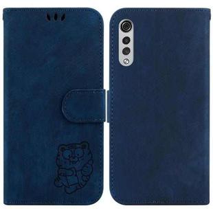 For LG Velvet 4G / 5G / G9 Little Tiger Embossed Leather Phone Case(Dark Blue)