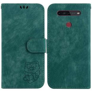 For LG K41S / K51S Little Tiger Embossed Leather Phone Case(Green)