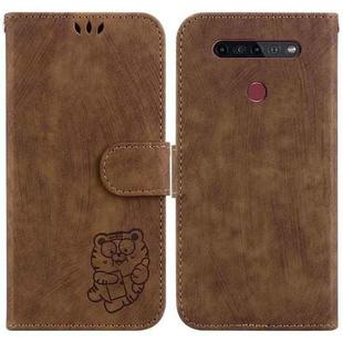 For LG K41S / K51S Little Tiger Embossed Leather Phone Case(Brown)