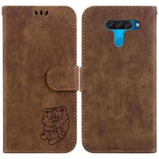 For LG K50 / Q60 Little Tiger Embossed Leather Phone Case(Brown)