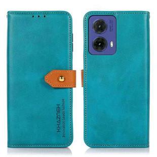 For Motorola Moto G85 KHAZNEH Dual-color Cowhide Texture Flip Leather Phone Case(Blue)