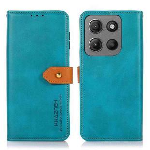 For Motorola Moto G15 4G / G05 KHAZNEH Dual-color Cowhide Texture Flip Leather Phone Case(Blue)