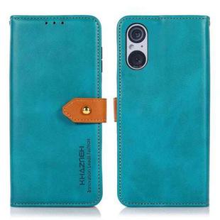 For Sony Xperia 5 V KHAZNEH Dual-color Cowhide Texture Flip Leather Phone Case(Blue)