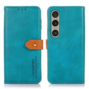For Sony Xperia 1 IV KHAZNEH Dual-color Cowhide Texture Flip Leather Phone Case(Blue)