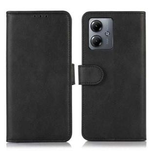 For Motorola Moto G14 4G Cow Texture Leather Phone Case(Black)