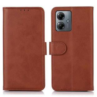 For Motorola Moto G14 4G Cow Texture Leather Phone Case(Brown)