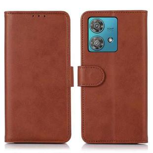 For Motorola Edge 40 Neo Cow Texture Leather Phone Case(Brown)