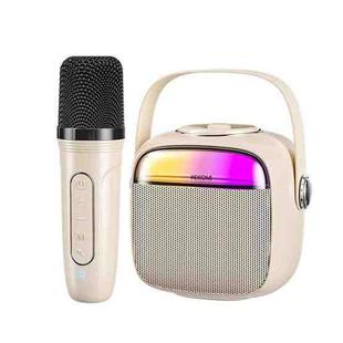 WK D43 Mini Karaoke Bluetooth Speaker(Beige)