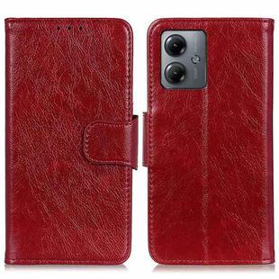 For Motorola Moto G14 4G Nappa Texture Flip Leather Phone Case(Red)