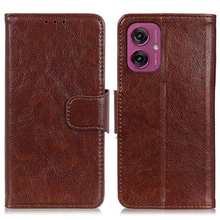 For Motorola Moto G55 5G Nappa Texture Flip Leather Phone Case(Brown)