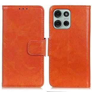 For Motorola Moto G75 5G Nappa Texture Flip Leather Phone Case(Orange)