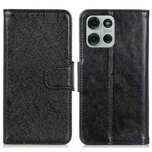 For Motorola Moto G75 5G Nappa Texture Flip Leather Phone Case(Black)