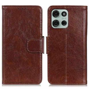 For Motorola Moto G75 5G Nappa Texture Flip Leather Phone Case(Brown)