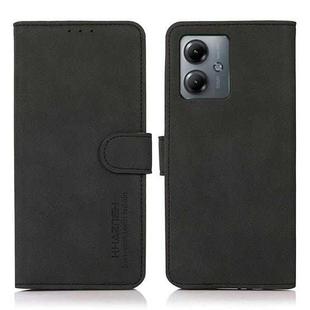 For Motorola Moto G14 4G KHAZNEH Matte Texture Leather Phone Case(Black)
