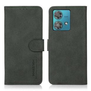 For Motorola Edge 40 Neo KHAZNEH Matte Texture Leather Phone Case(Green)