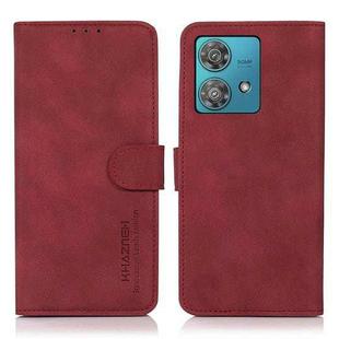 For Motorola Edge 40 Neo KHAZNEH Matte Texture Leather Phone Case(Red)