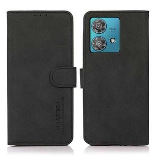 For Motorola Edge 40 Neo KHAZNEH Matte Texture Leather Phone Case(Black)