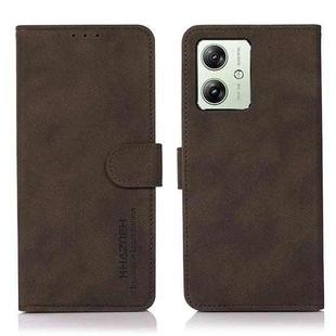 For Motorola Moto G54 5G KHAZNEH Matte Texture Leather Phone Case(Brown)