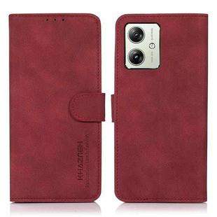 For Motorola Moto G54 5G KHAZNEH Matte Texture Leather Phone Case(Red)