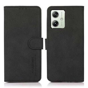 For Motorola Moto G54 5G KHAZNEH Matte Texture Leather Phone Case(Black)