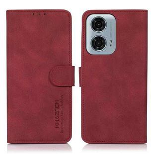 For Motorola Moto G04 / G24 KHAZNEH Matte Texture Leather Phone Case(Red)