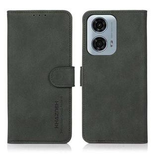 For Motorola Moto G34 5G KHAZNEH Matte Texture Leather Phone Case(Green)