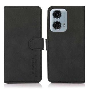 For Motorola Moto G34 5G KHAZNEH Matte Texture Leather Phone Case(Black)