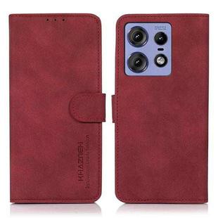 For Motorola Edge 50 Pro KHAZNEH Matte Texture Leather Phone Case(Red)