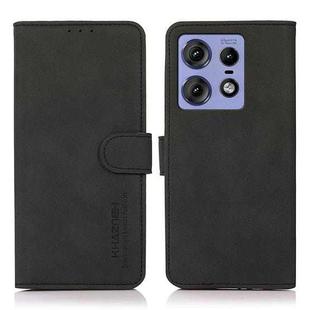 For Motorola Edge 50 Pro KHAZNEH Matte Texture Leather Phone Case(Black)