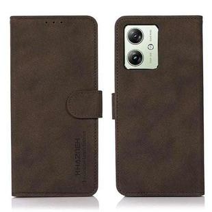 For Motorola Moto G64 5G KHAZNEH Matte Texture Leather Phone Case(Brown)