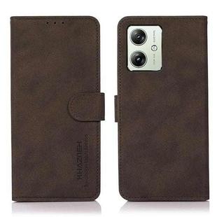 For Motorola Moto G54 India KHAZNEH Matte Texture Leather Phone Case(Brown)