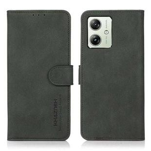 For Motorola Moto G54 India KHAZNEH Matte Texture Leather Phone Case(Green)