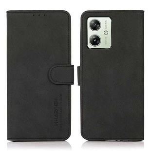 For Motorola Moto G54 India KHAZNEH Matte Texture Leather Phone Case(Black)