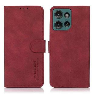 For Motorola Edge 50 5G Global KHAZNEH Matte Texture Leather Phone Case(Red)