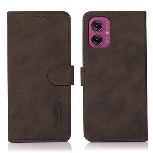 For Motorola Moto G55 5G KHAZNEH Matte Texture Leather Phone Case(Brown)