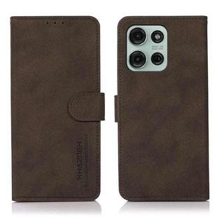 For Motorola Moto G75 5G KHAZNEH Matte Texture Leather Phone Case(Brown)