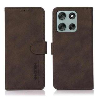 For Motorola Moto G56 5G KHAZNEH Matte Texture Leather Phone Case(Brown)