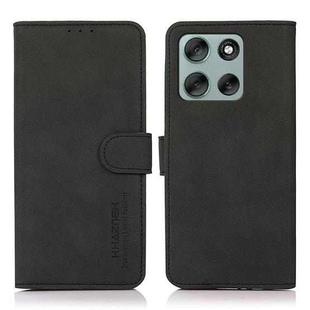 For Motorola Moto G56 5G KHAZNEH Matte Texture Leather Phone Case(Black)