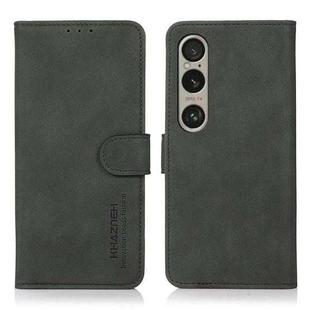 For Sony Xperia 1 IV KHAZNEH Matte Texture Leather Phone Case(Green)