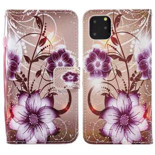 For iPhone 15 Pro Max Painted Pattern Horizontal Flip Leather Phone Case(Lotus)