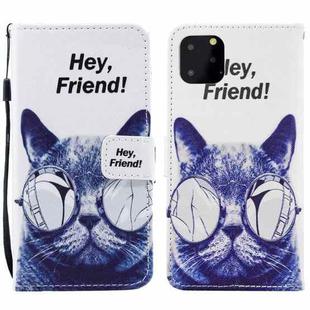 For iPhone 15 Pro Max Painted Pattern Horizontal Flip Leather Phone Case(Cool Cat)