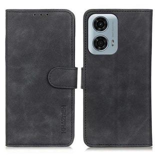 For Motorola Moto G04/G24 KHAZNEH Retro Texture Leather Phone Case(Black)