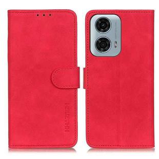 For Motorola Moto G04/G24 KHAZNEH Retro Texture Leather Phone Case(Red)