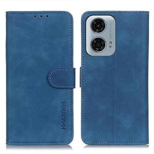 For Motorola Moto G04/G24 KHAZNEH Retro Texture Leather Phone Case(Blue)