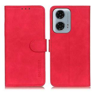 For Motorola Moto G24 Power KHAZNEH Retro Texture Leather Phone Case(Red)